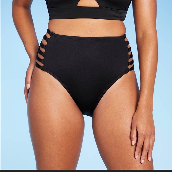 Other - NWT high waisted black bikini bottoms - large